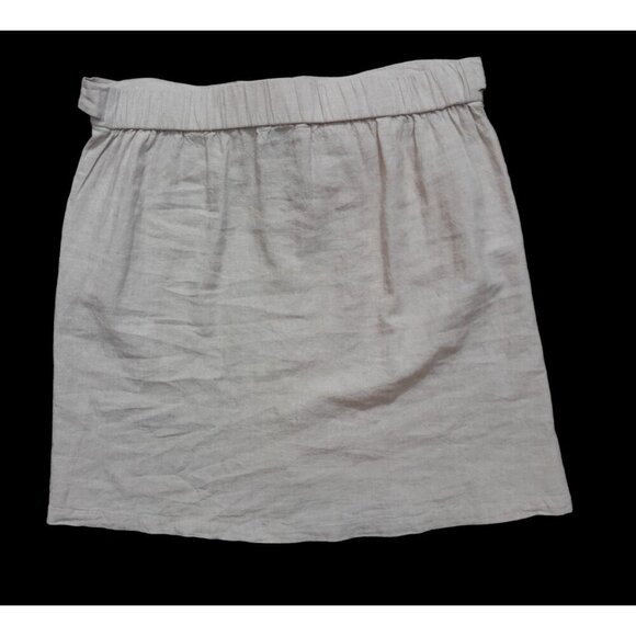 Prosecco Size 16 Linen-Blend Luxury Resort Waist-Tie Skirt Pockets Beige - Picture 4 of 5